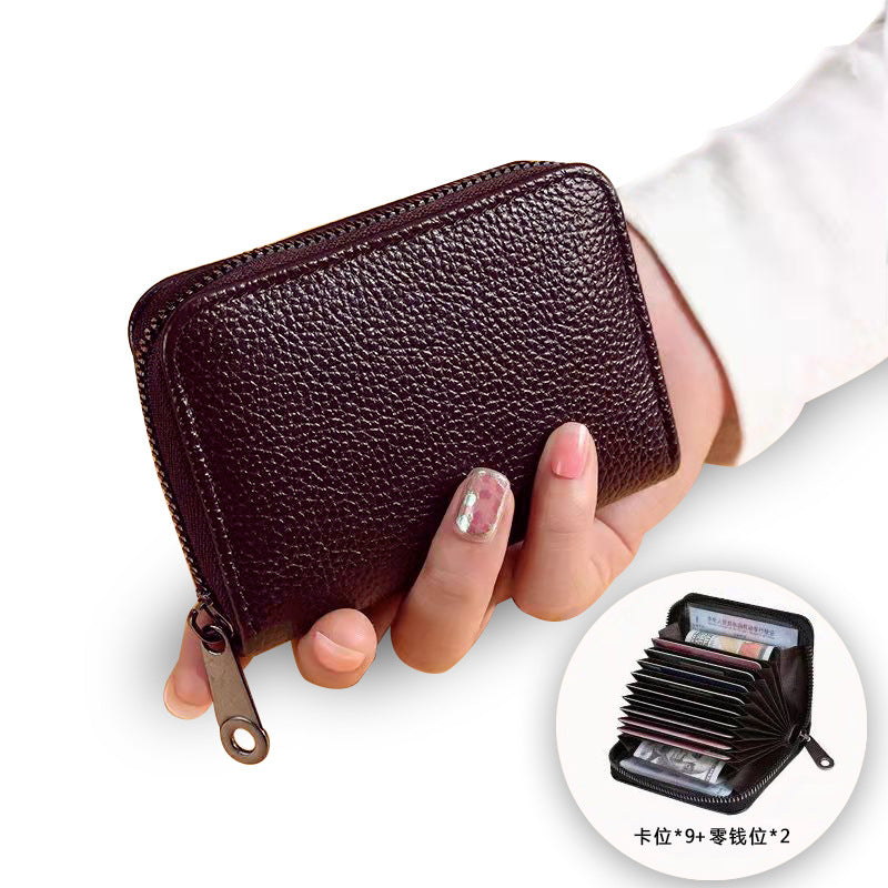 Wholesale Anti-demaxing lychee pattern card holder